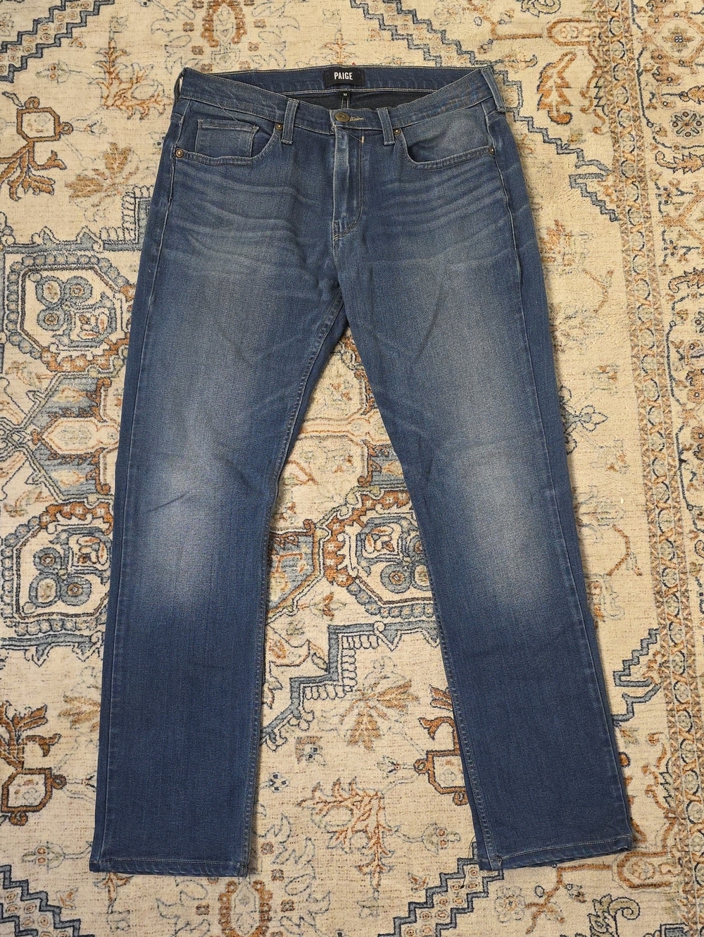 PAIGE Men's Blue Slim Straight Jeans